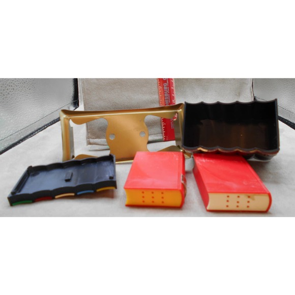 Vintage Bookshelf Salt & Pepper Shaker Set w/Sugar Container Davis Prod. 1950s - Picture 12 of 13